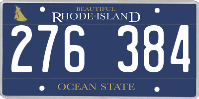 RI license plate 276384