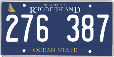 RI license plate 276387