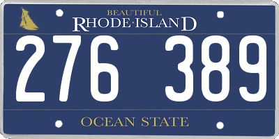 RI license plate 276389