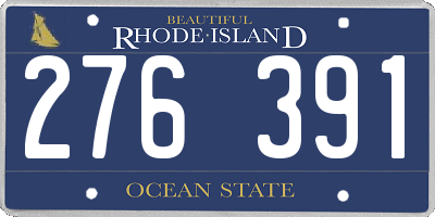 RI license plate 276391