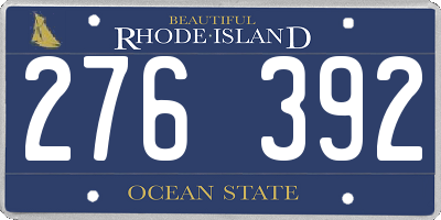 RI license plate 276392