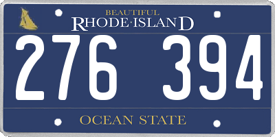 RI license plate 276394