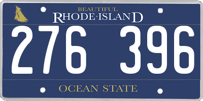 RI license plate 276396