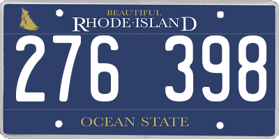 RI license plate 276398