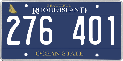 RI license plate 276401