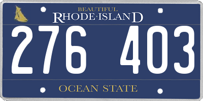 RI license plate 276403
