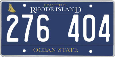 RI license plate 276404