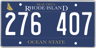 RI license plate 276407