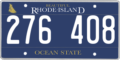 RI license plate 276408
