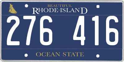 RI license plate 276416
