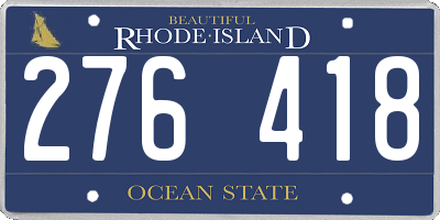 RI license plate 276418