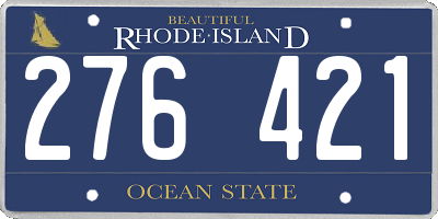 RI license plate 276421