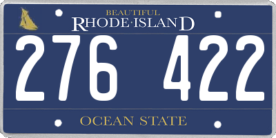RI license plate 276422