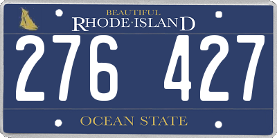 RI license plate 276427