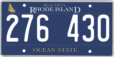 RI license plate 276430