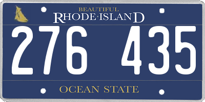 RI license plate 276435