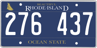 RI license plate 276437