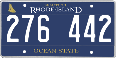 RI license plate 276442