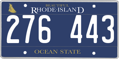 RI license plate 276443