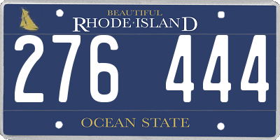 RI license plate 276444
