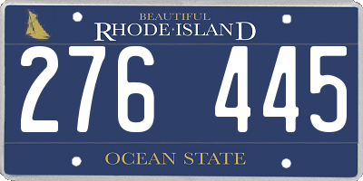 RI license plate 276445
