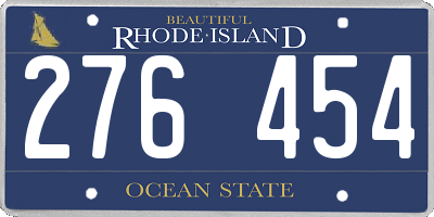 RI license plate 276454