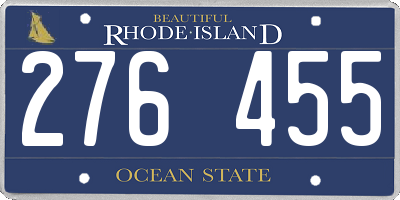 RI license plate 276455