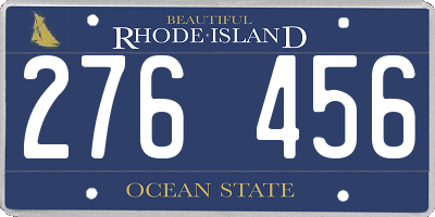 RI license plate 276456