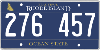 RI license plate 276457