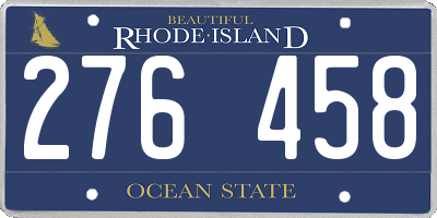 RI license plate 276458