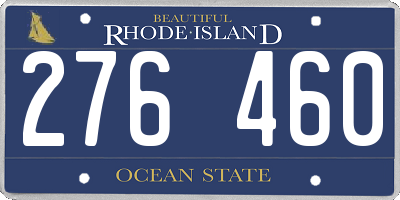 RI license plate 276460