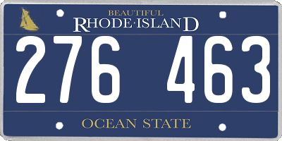 RI license plate 276463