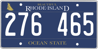 RI license plate 276465