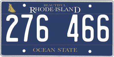 RI license plate 276466