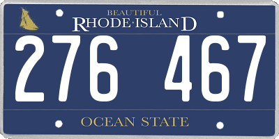 RI license plate 276467