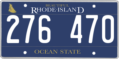 RI license plate 276470