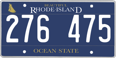 RI license plate 276475
