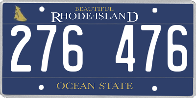 RI license plate 276476