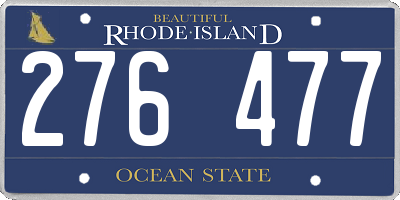 RI license plate 276477
