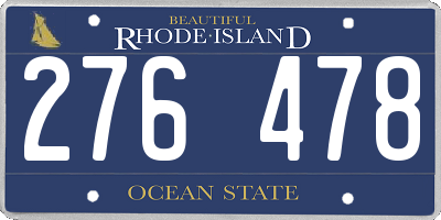 RI license plate 276478