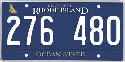 RI license plate 276480
