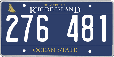 RI license plate 276481