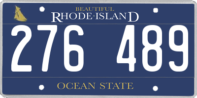 RI license plate 276489