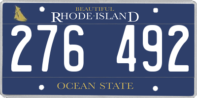 RI license plate 276492
