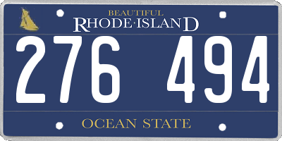 RI license plate 276494