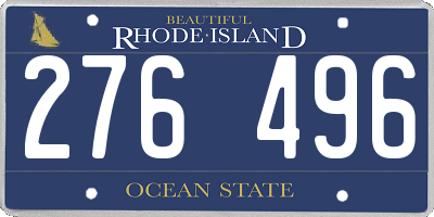 RI license plate 276496