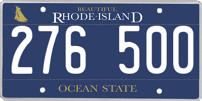 RI license plate 276500