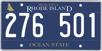 RI license plate 276501