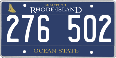 RI license plate 276502