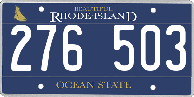 RI license plate 276503